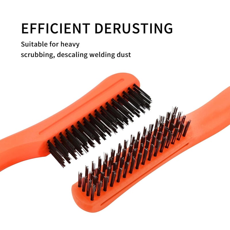 Duravel Wire Brush with Curved Plastic Handle - Pack of 2 for Rust and Paint Removal - Image 2